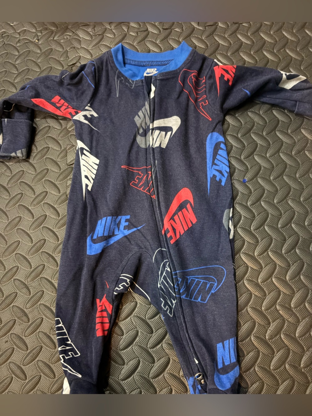 Nike Navy Blue baby One-Piece Zip Pajamas